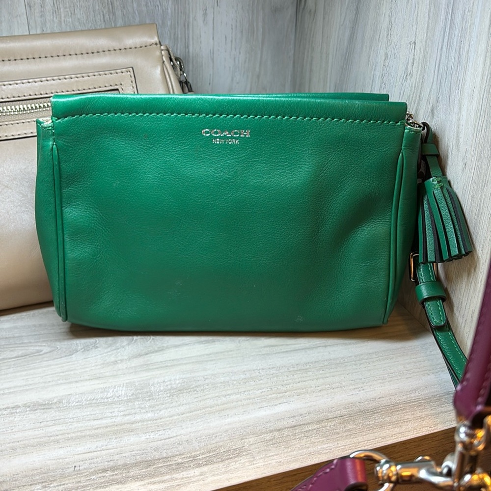 Coach legacy green Clutch Wristlet